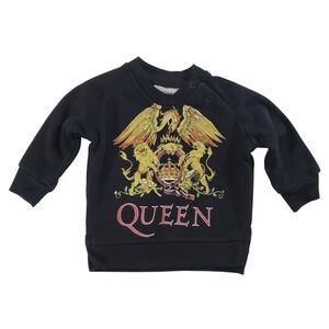 🟢K1039 Queen Music Band Logo Pullover Sweatshirt Black Infant Baby Size 0/3M